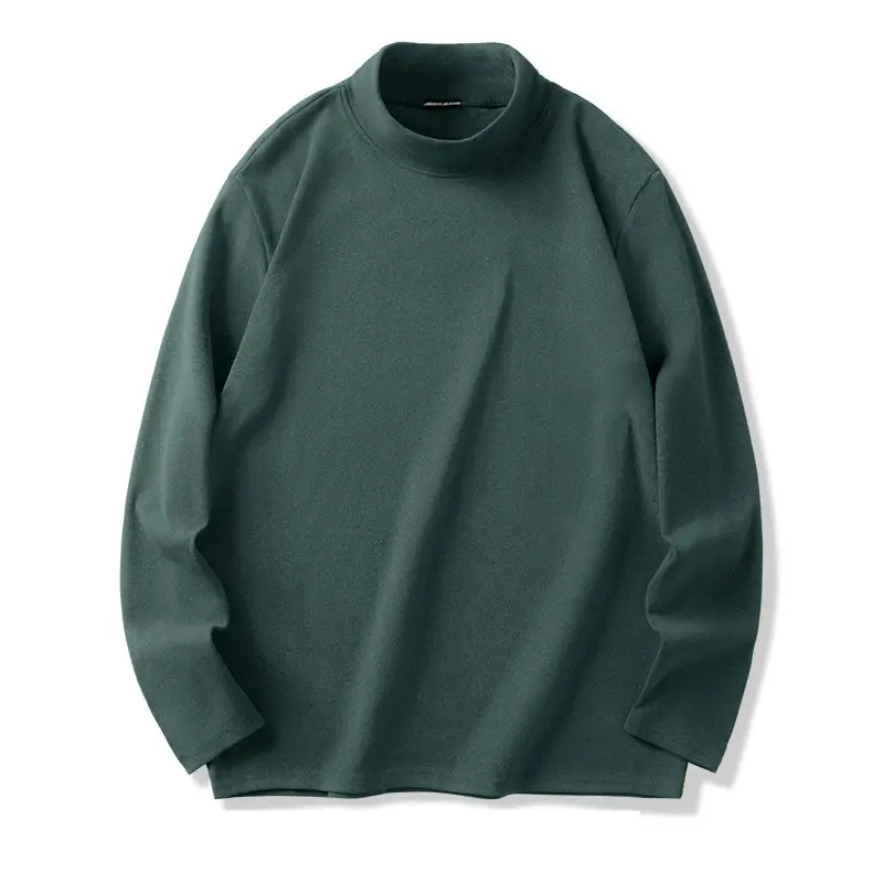 Men Black Velvet Turtleneck Coat Suit Winter Fleece Lined - Image 5