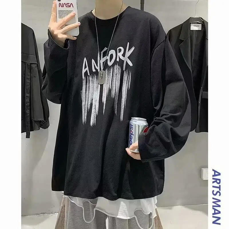 Men Printed Long Sleeve T-Shirt White 2024 — feature 10