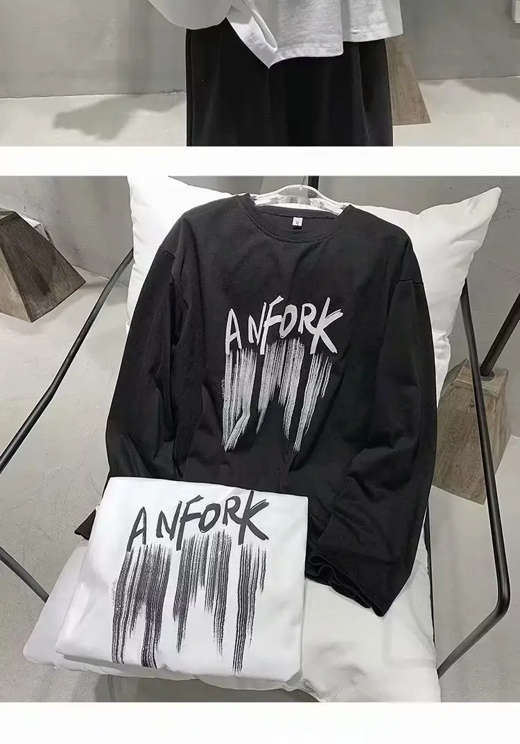 Men Printed Long Sleeve T-Shirt White 2024 — feature 14