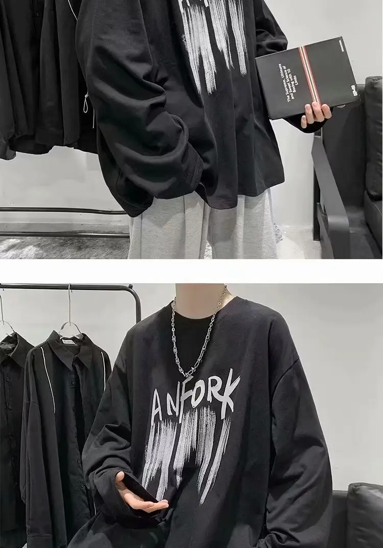 Men Printed Long Sleeve T-Shirt White 2024 — feature 16