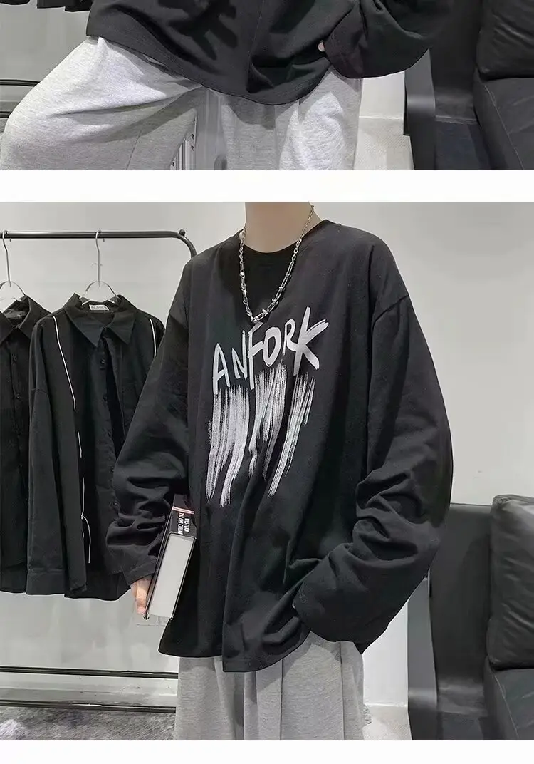 Men Printed Long Sleeve T-Shirt White 2024 — feature 17