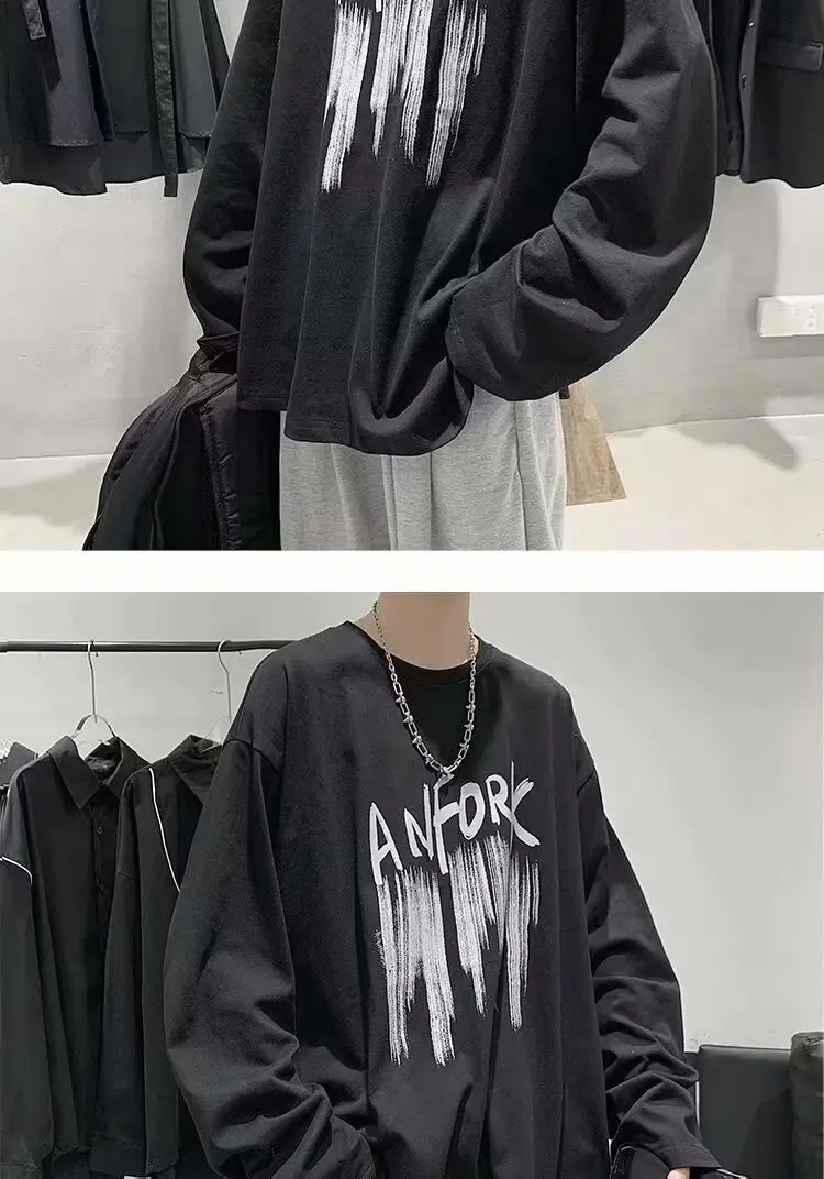 Men Printed Long Sleeve T-Shirt White 2024 — feature 19