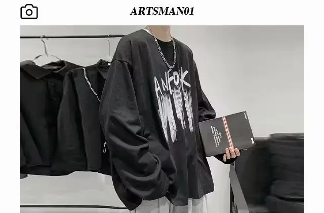 Men Printed Long Sleeve T-Shirt White 2024 — feature 7