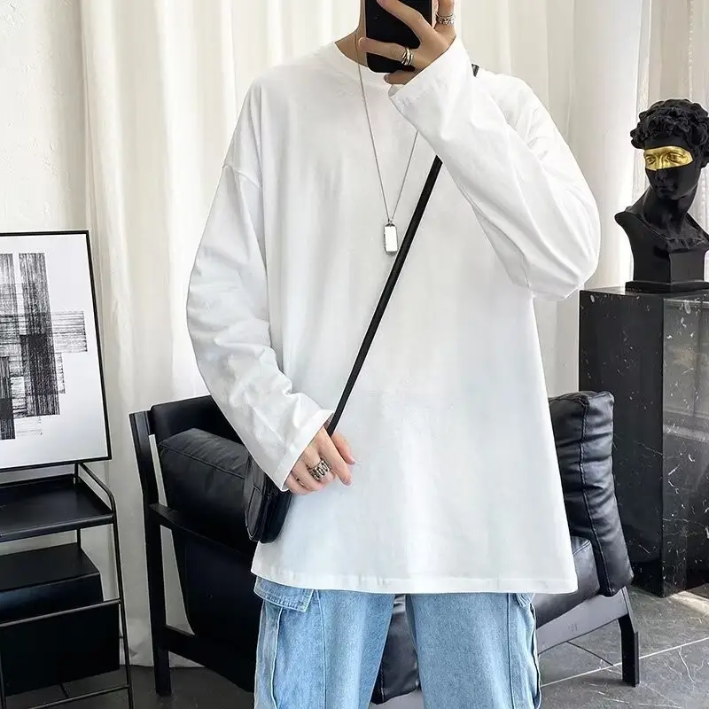 Men Printed Long Sleeve T-Shirt White 2024 - Image 3