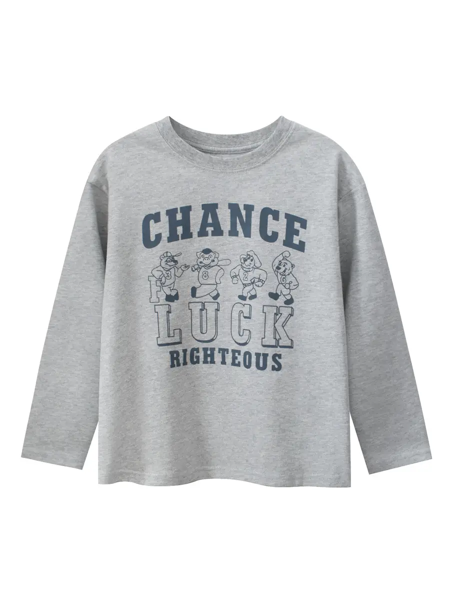 Black Long Sleeve T-Shirt for Boys with Chance Luck Graphic - Image 2