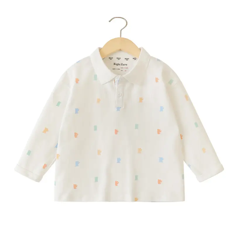 Boys Pure Cotton Polo Shirt Long Sleeve Spring Autumn - Image 6