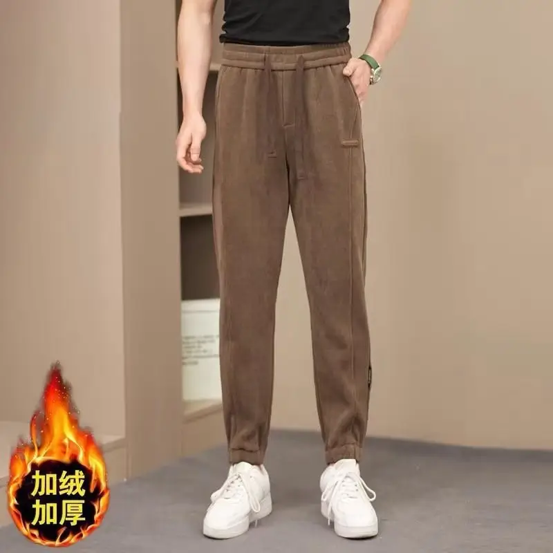 Winter Fleece Lined Grey Sweatpants for Men - Image 6