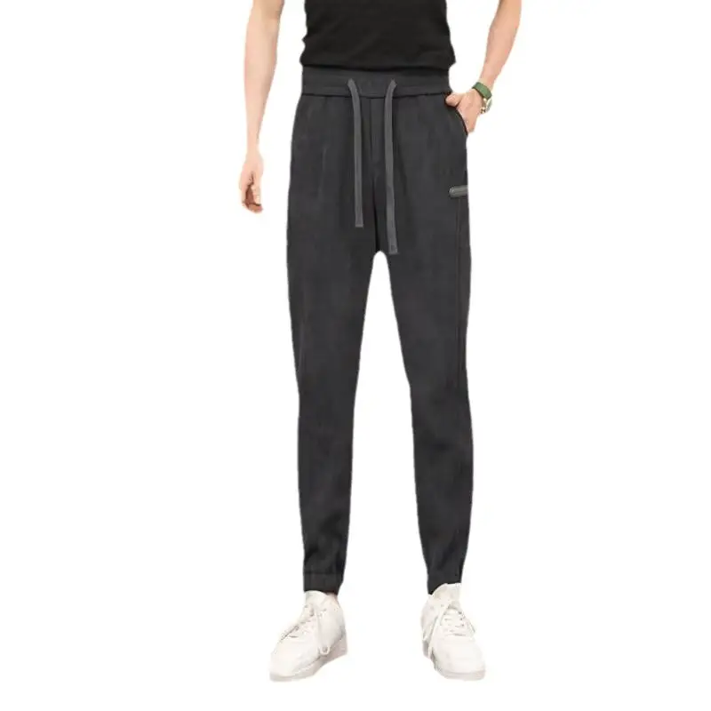 Winter Fleece Lined Grey Sweatpants for Men - Image 8