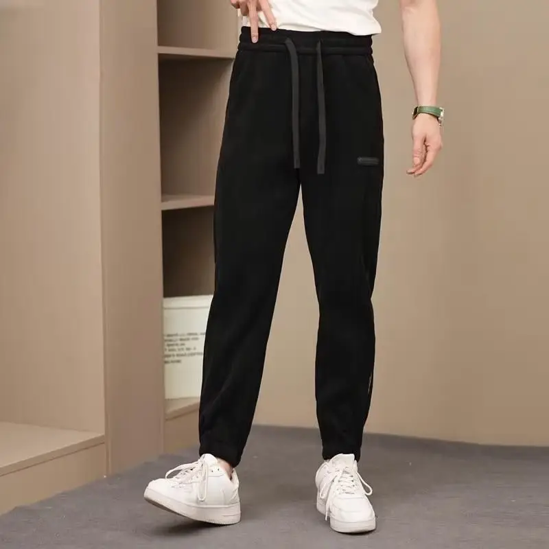 Winter Fleece Lined Grey Sweatpants for Men — feature 10