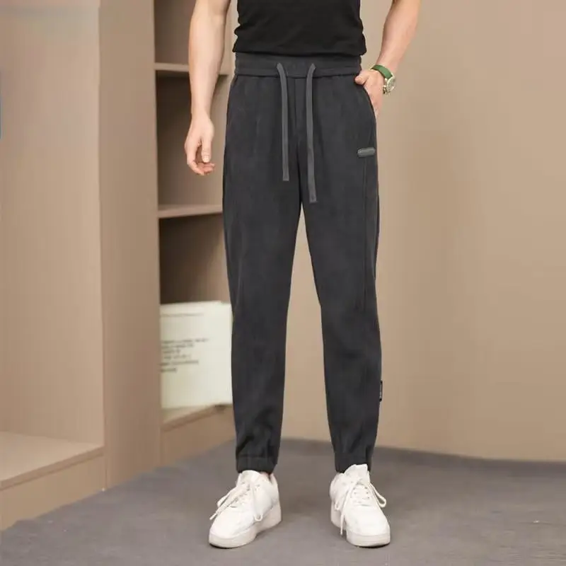 Winter Fleece Lined Grey Sweatpants for Men — feature 7