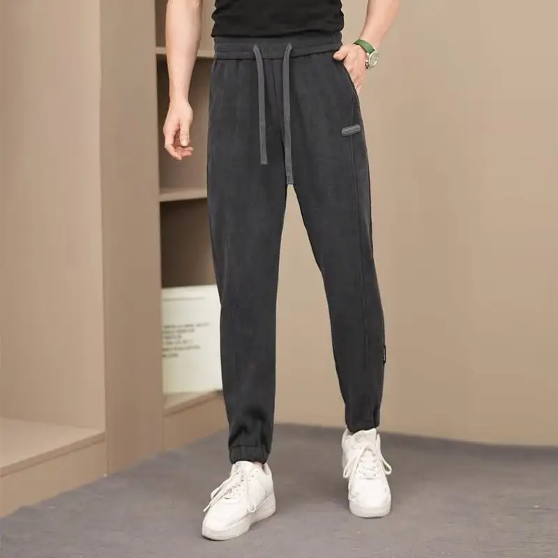 Winter Fleece Lined Grey Sweatpants for Men — feature 8