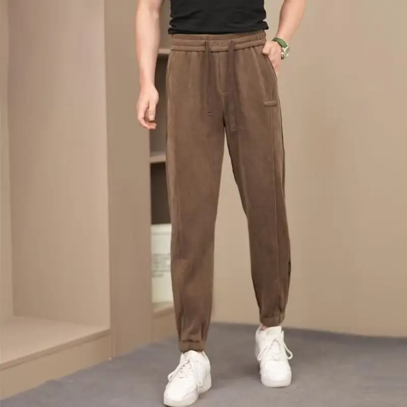 Winter Fleece Lined Grey Sweatpants for Men — feature 9