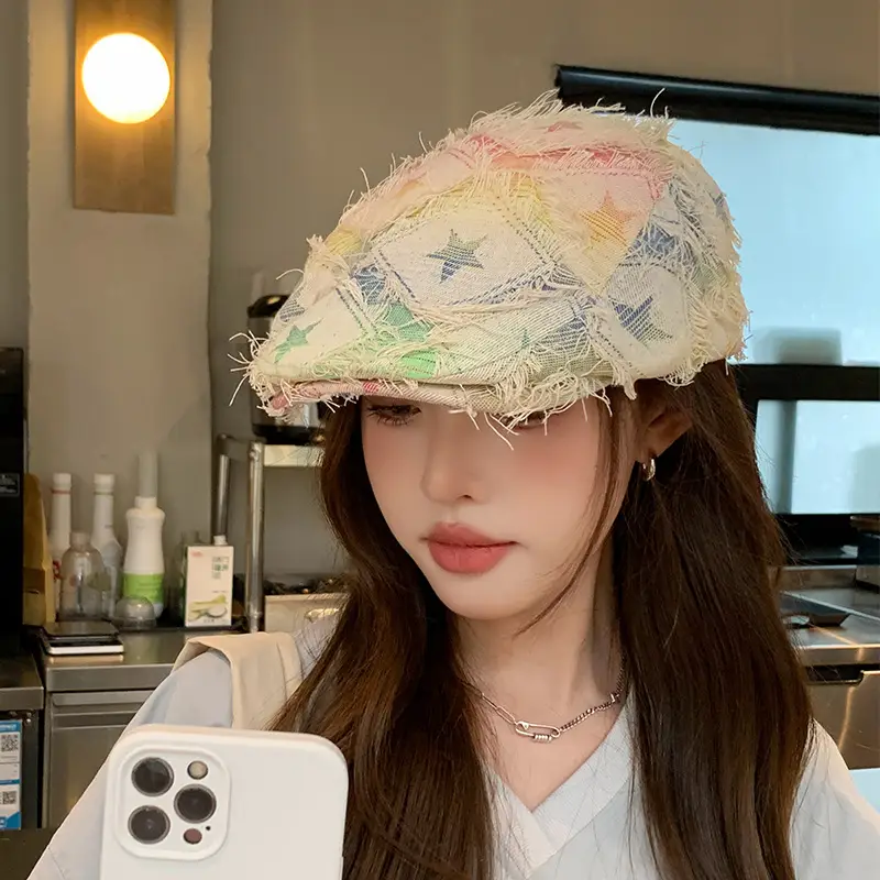 Women's Star Embroidered Duck Tongue Hat - Image 3