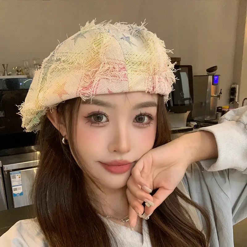 Women's Star Embroidered Duck Tongue Hat - Image 4