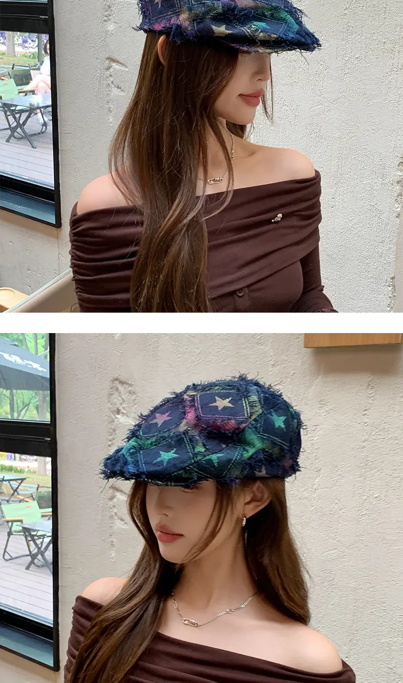 Women's Star Embroidered Duck Tongue Hat — feature 6
