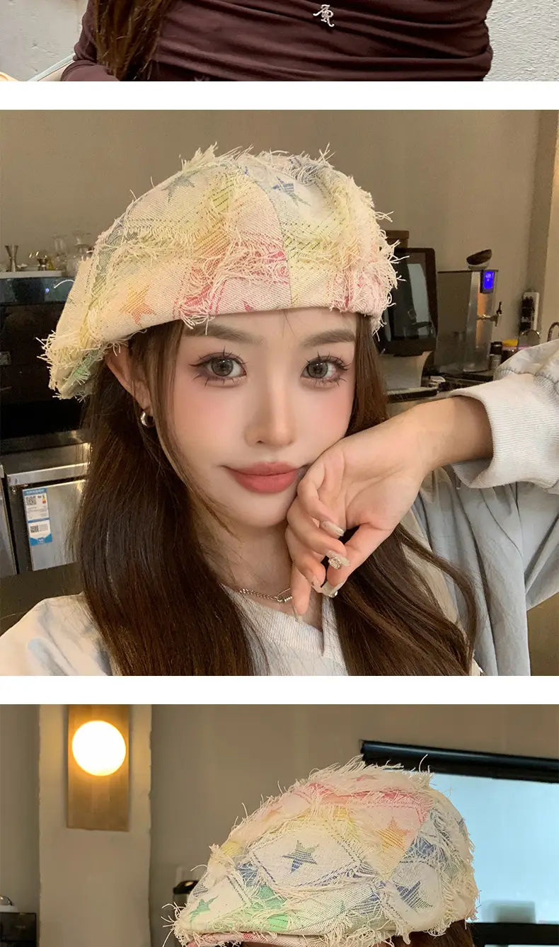 Women's Star Embroidered Duck Tongue Hat — feature 7
