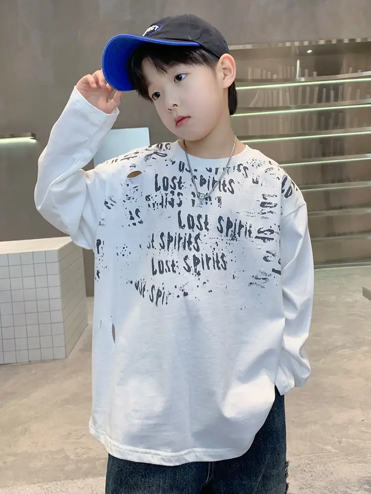 New Boys' Long Sleeve Printed T-Shirt Medium to XL - Image 4