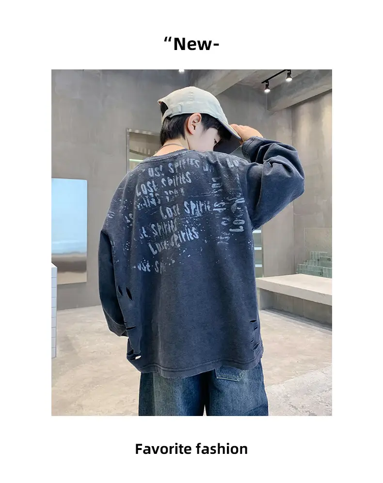 New Boys' Long Sleeve Printed T-Shirt Medium to XL — feature 11
