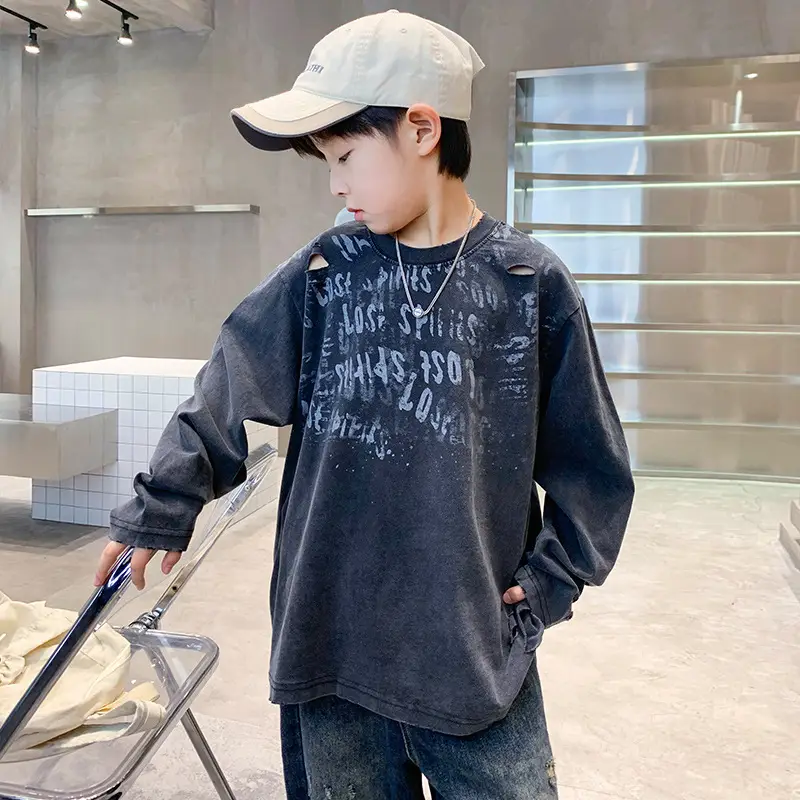 New Boys' Long Sleeve Printed T-Shirt Medium to XL — feature 2