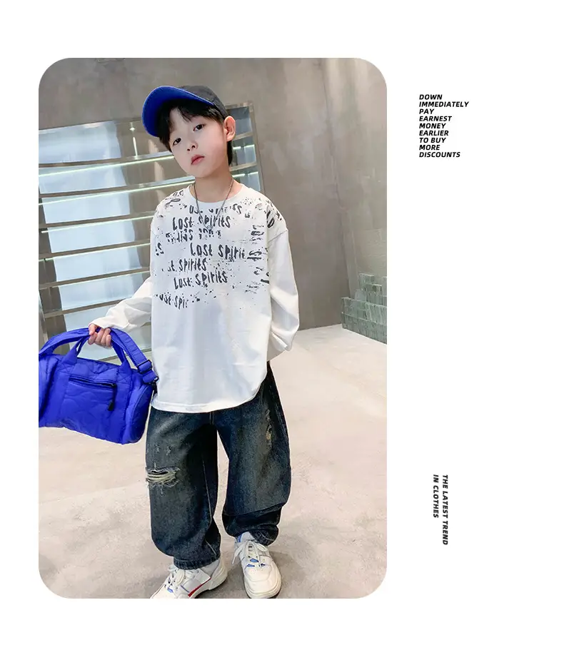 New Boys' Long Sleeve Printed T-Shirt Medium to XL — feature 20