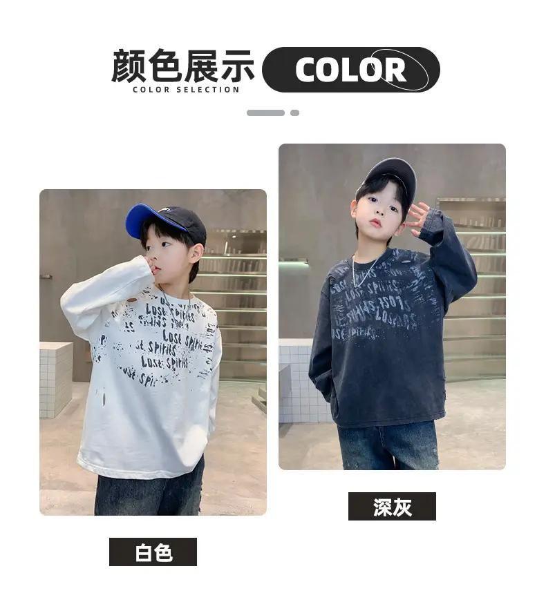 New Boys' Long Sleeve Printed T-Shirt Medium to XL — feature 7
