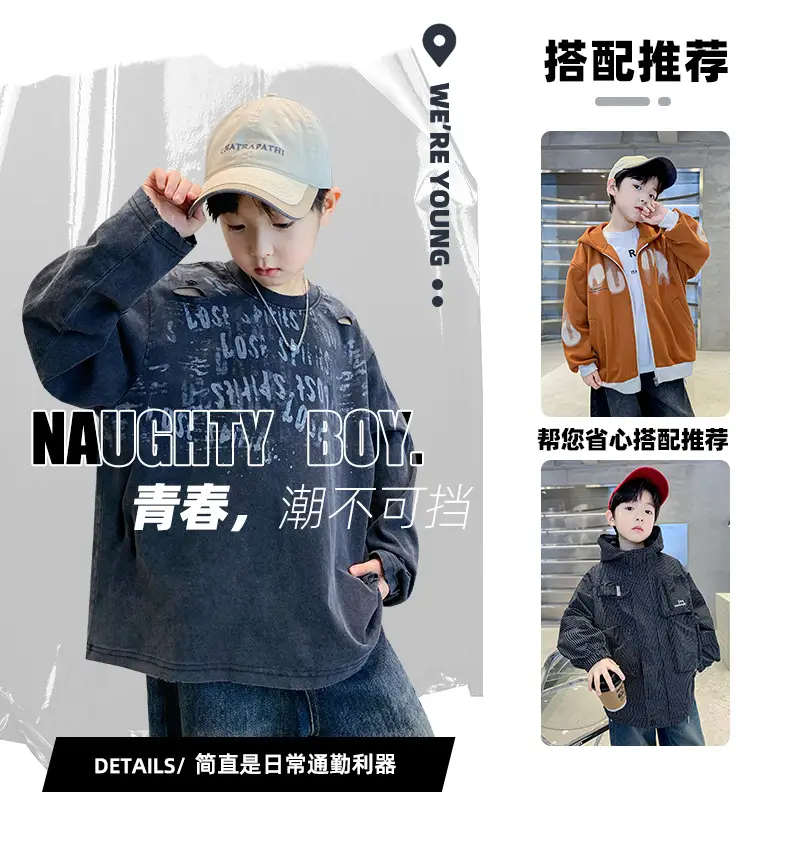 New Boys' Long Sleeve Printed T-Shirt Medium to XL — feature 8