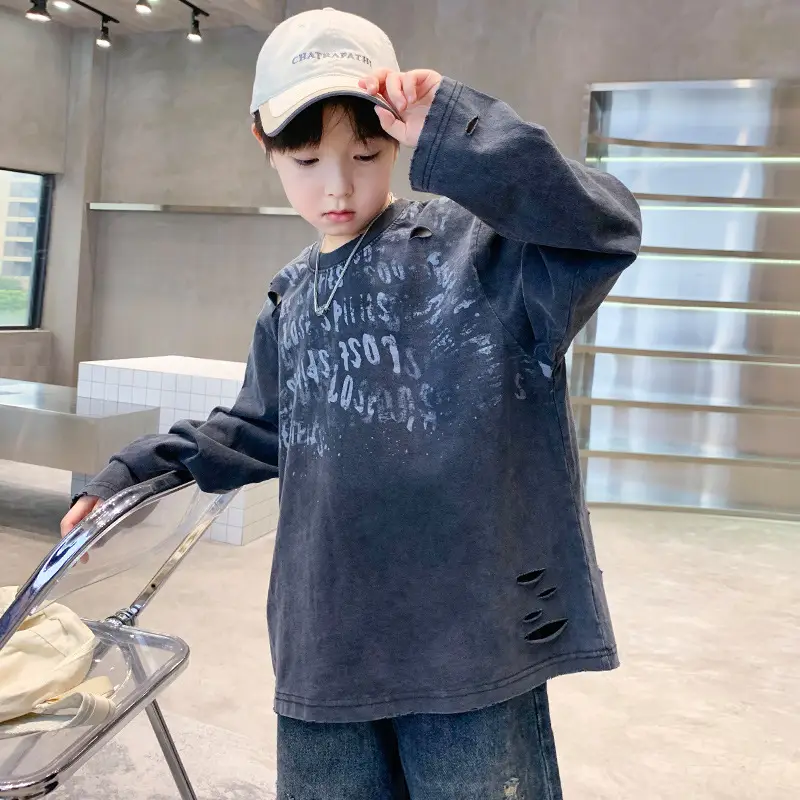 New Boys' Long Sleeve Printed T-Shirt Medium to XL - Image 2