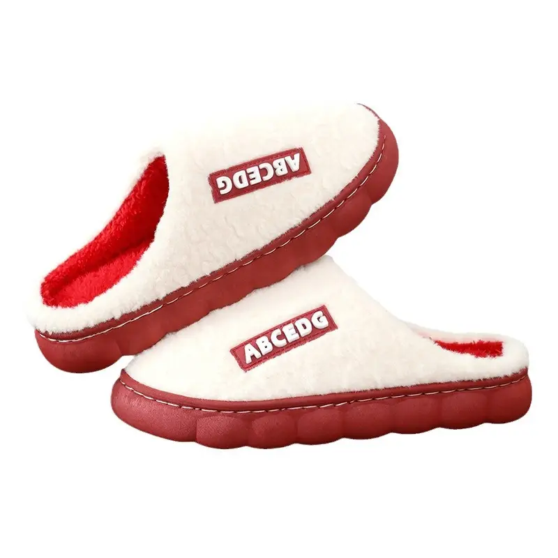in stock cotton slippers women's household autumn and winter indoor warm home shoes lovers slippers men's winter home shoes wholesale
