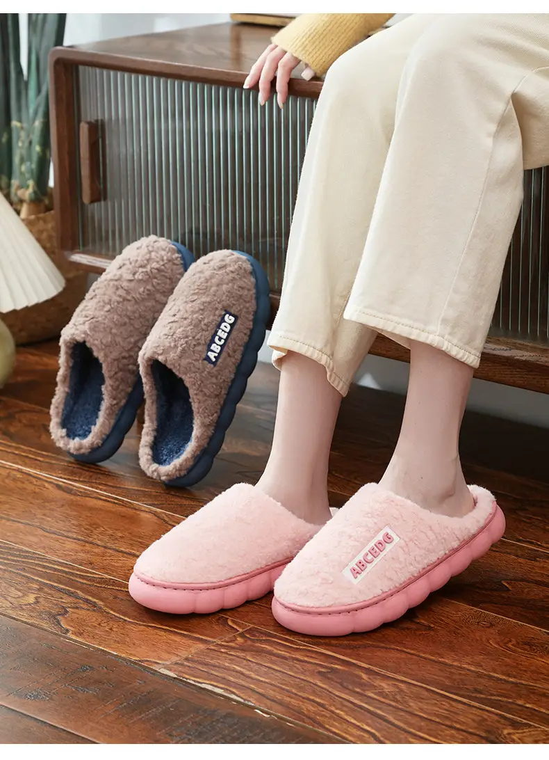 in stock cotton slippers women's household autumn and winter indoor warm home shoes lovers slippers men's winter home shoes wholesale — feature 14