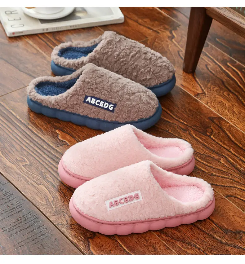 in stock cotton slippers women's household autumn and winter indoor warm home shoes lovers slippers men's winter home shoes wholesale — feature 19