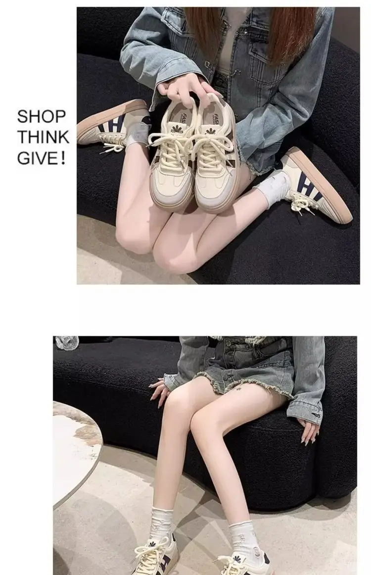 Women's White Thick Leather Sneakers with H Logo — feature 8