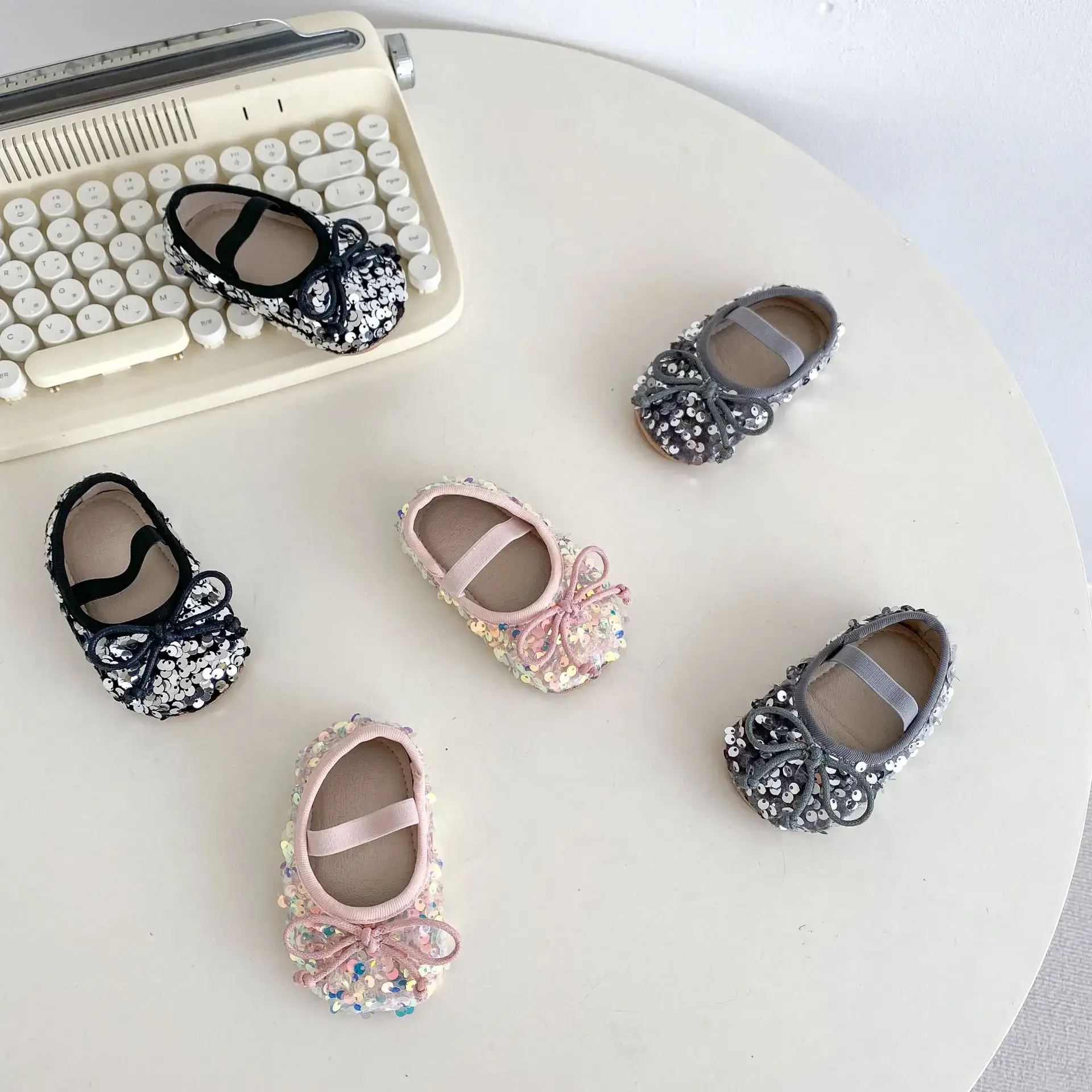 2025 Girls Sequin Baby Shoes Silver 0-2Yrs — feature 3