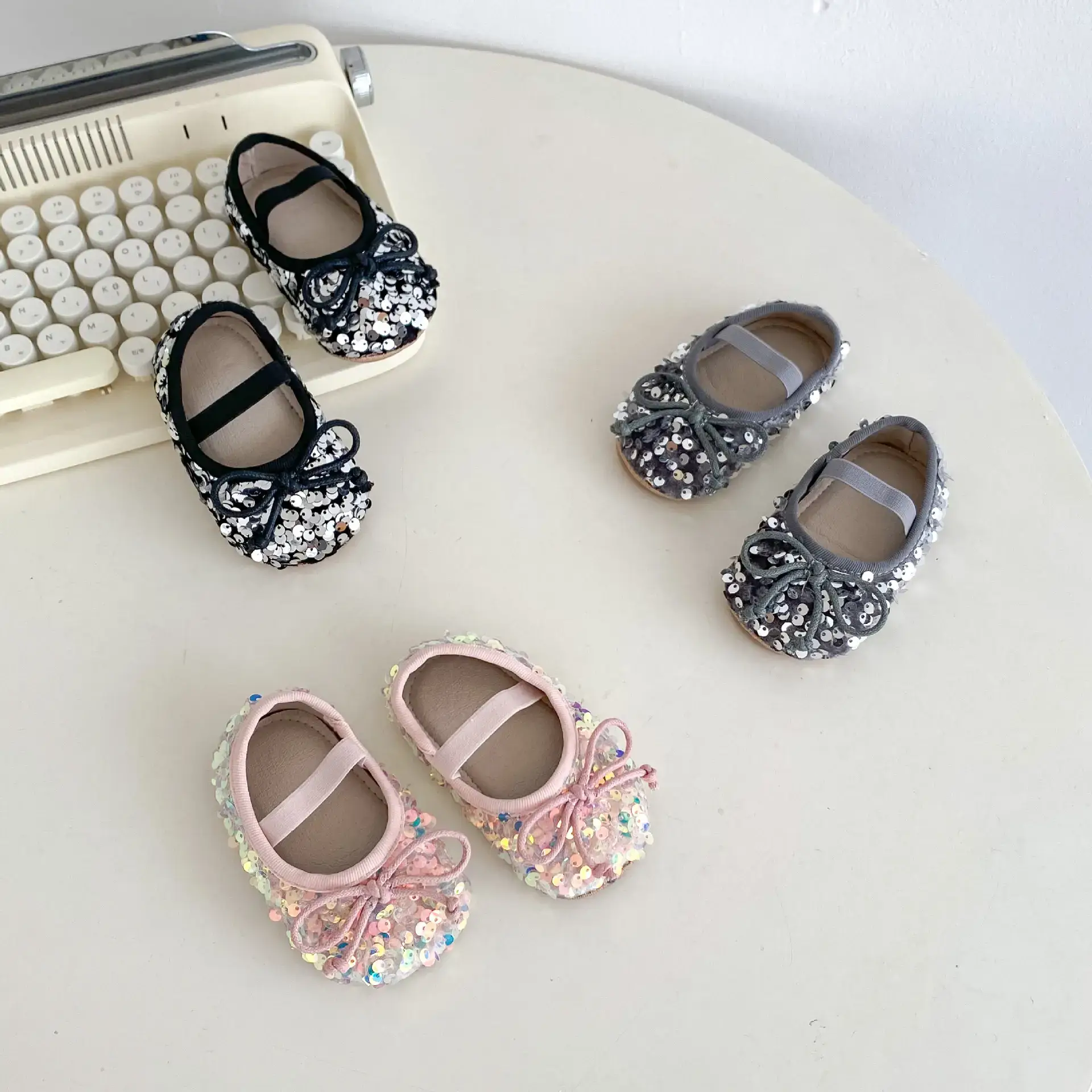 2025 Girls Sequin Baby Shoes Silver 0-2Yrs — feature 4