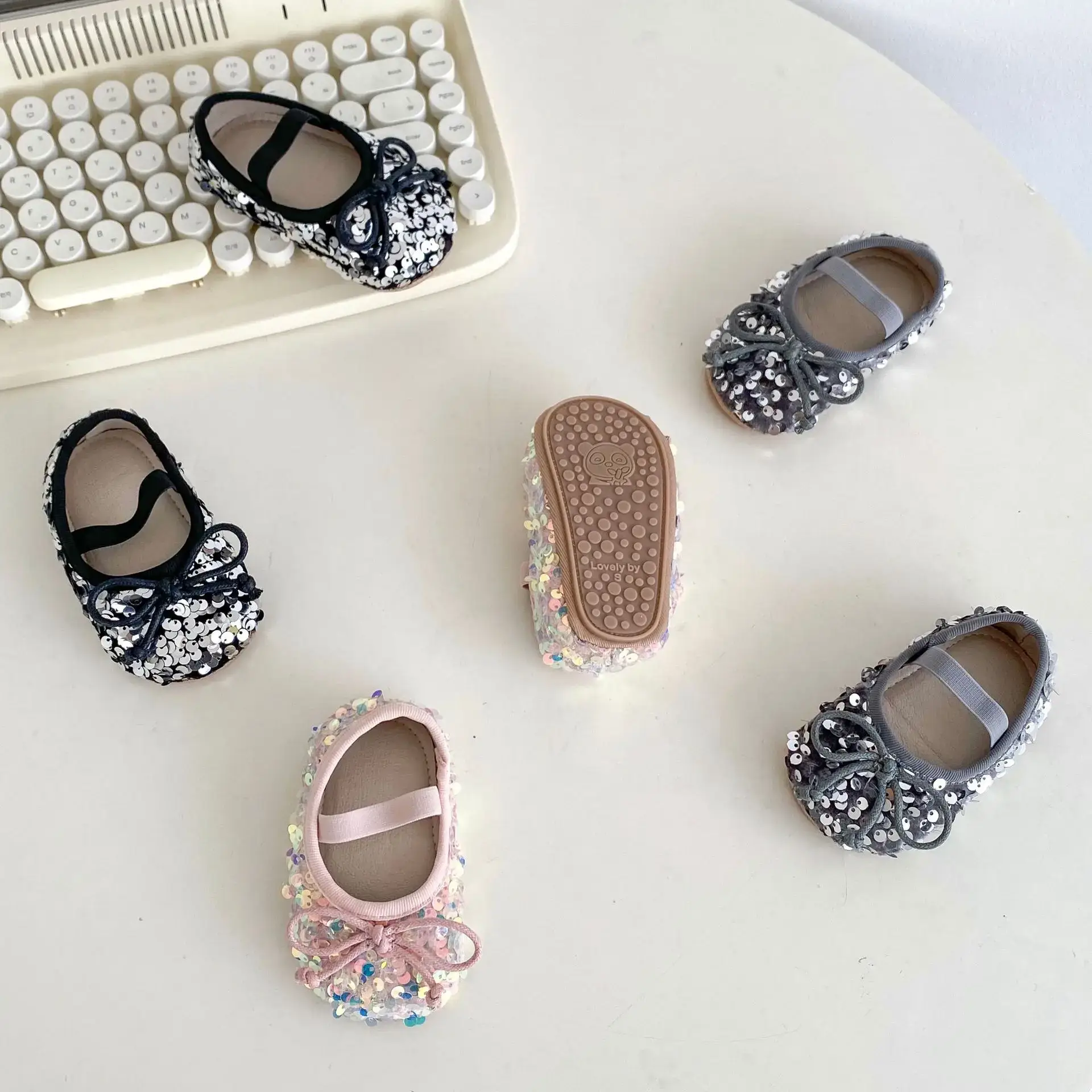 2025 Girls Sequin Baby Shoes Silver 0-2Yrs — feature 5