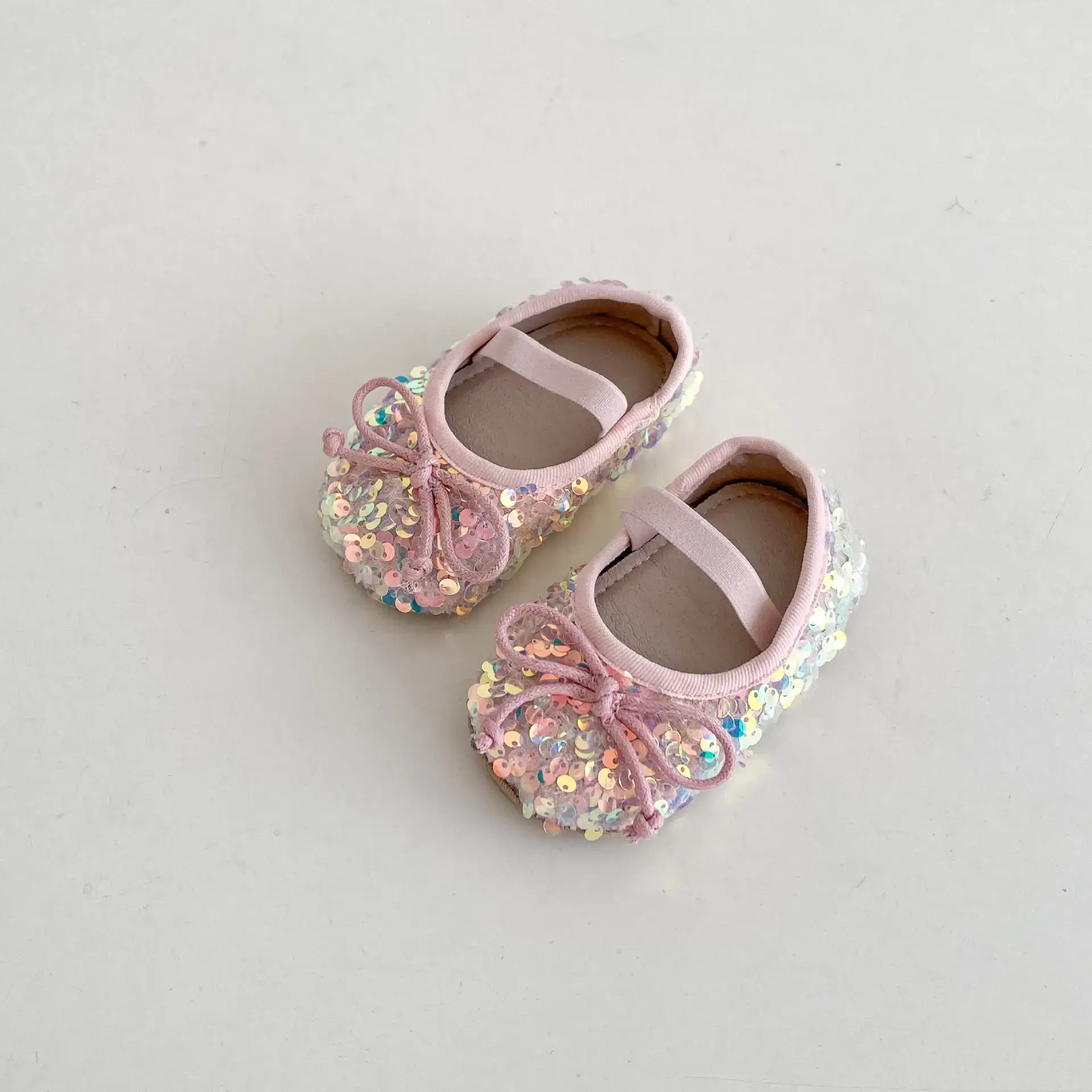 2025 Girls Sequin Baby Shoes Silver 0-2Yrs