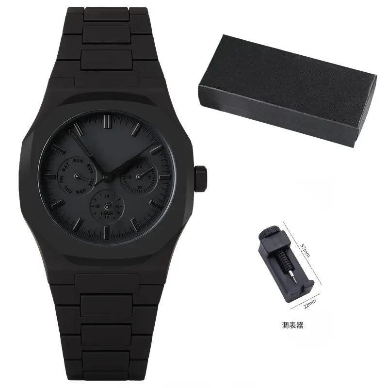 Men's Waterproof Black Quartz Watch Series - Image 9