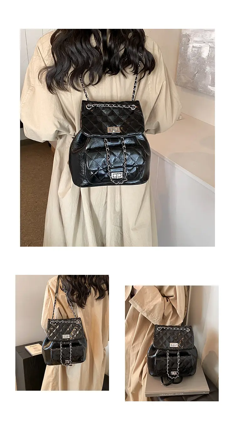 Women's Crossbody Bag Set of 3 with Chain & Textured Design — feature 5