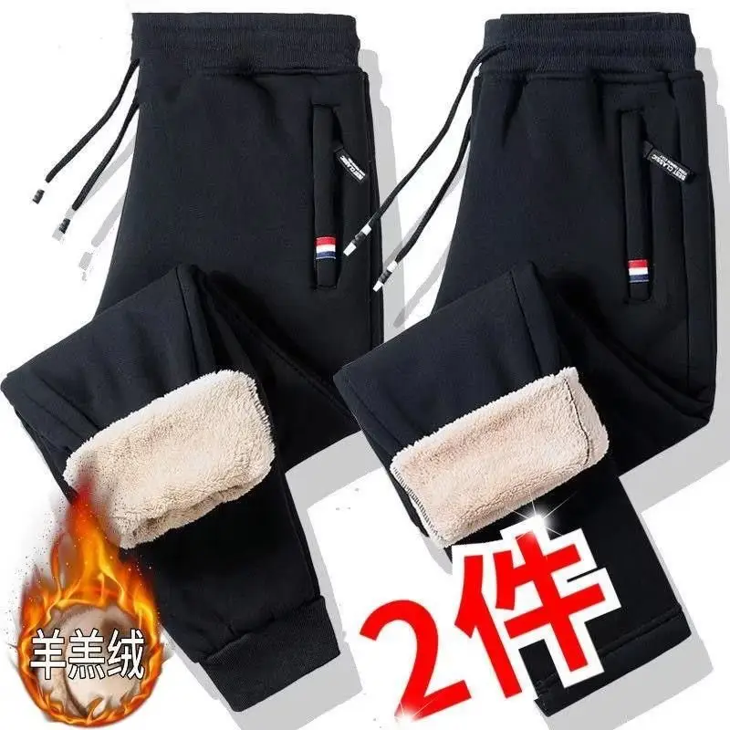 Men Grey Fleece Sweatpants with Anti-Zip Zip