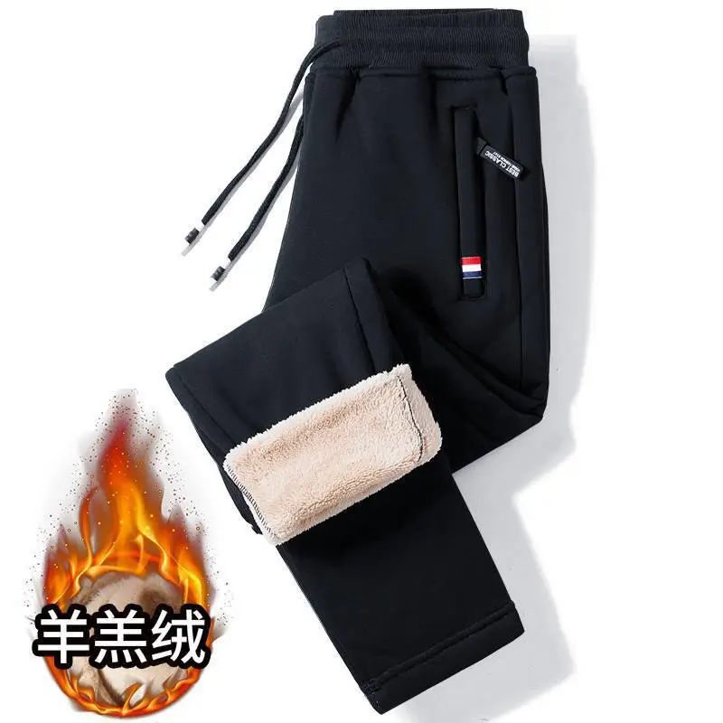 Men Grey Fleece Sweatpants with Anti-Zip Zip