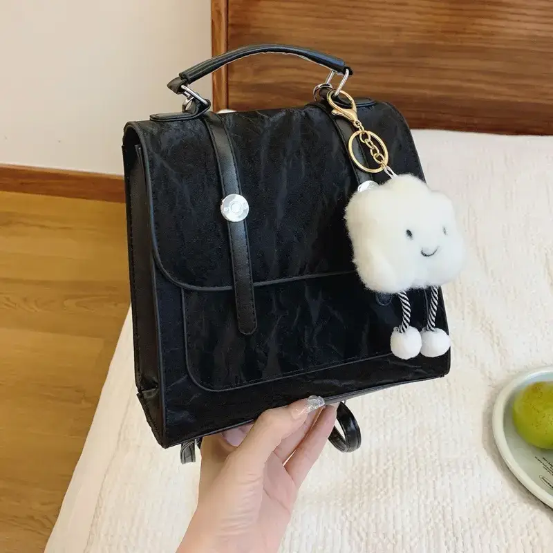Cute Cloud Keychain Shoulder Bag Cream White
