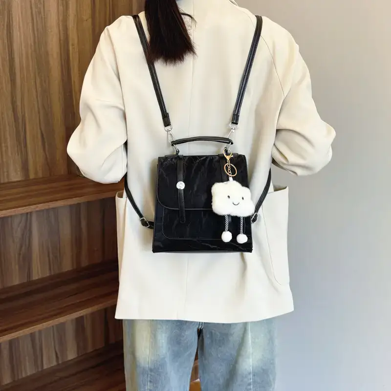 Cute Cloud Keychain Shoulder Bag Cream White