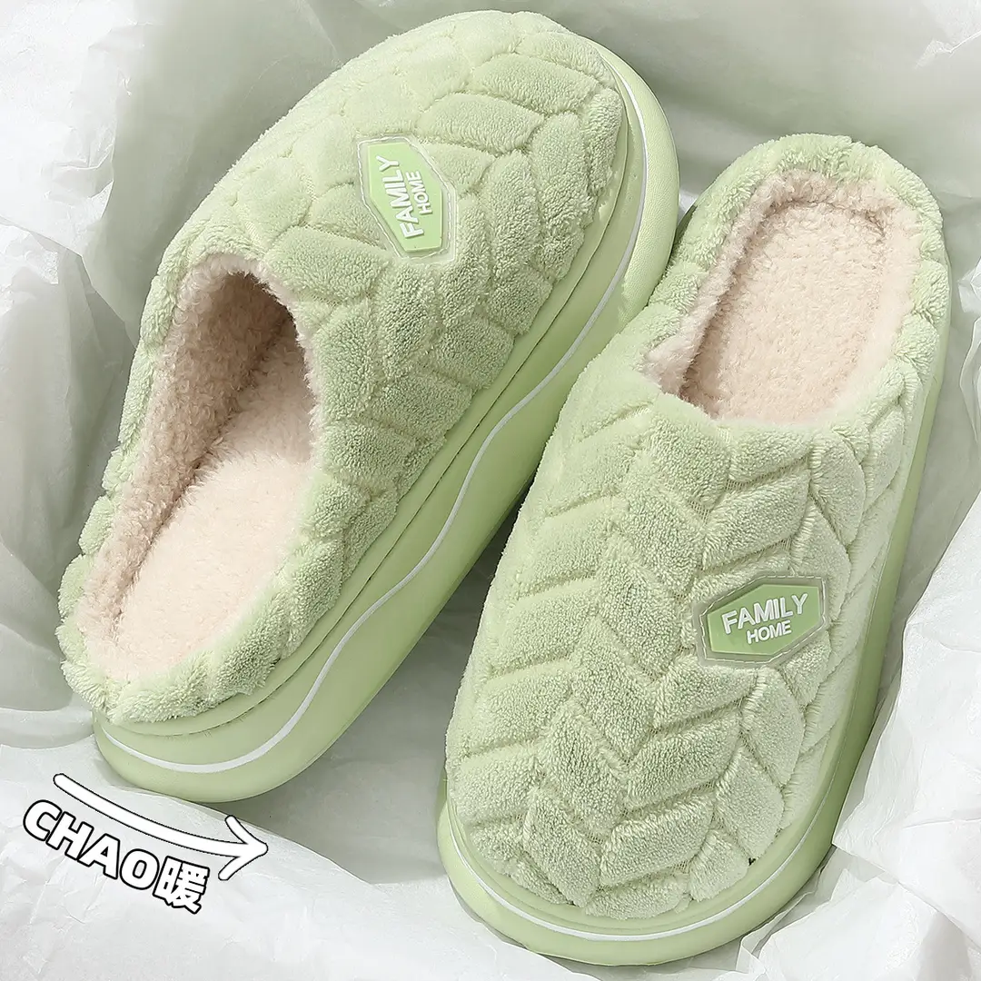 Home Cotton Slippers for Women, Autumn and Winter New Style for Couples, Indoor Non-Slip Plush Thick-Soled Slippers for Men, Suitable for Outdoor Wear - Image 6