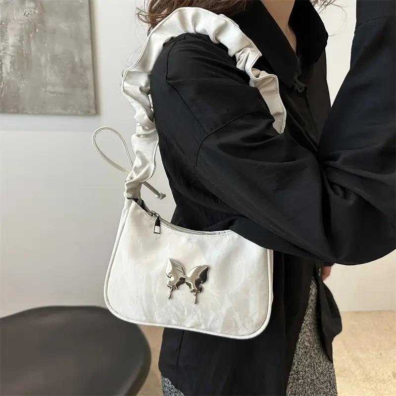2024 Butterfly Design Shoulder Bag White - Image 6