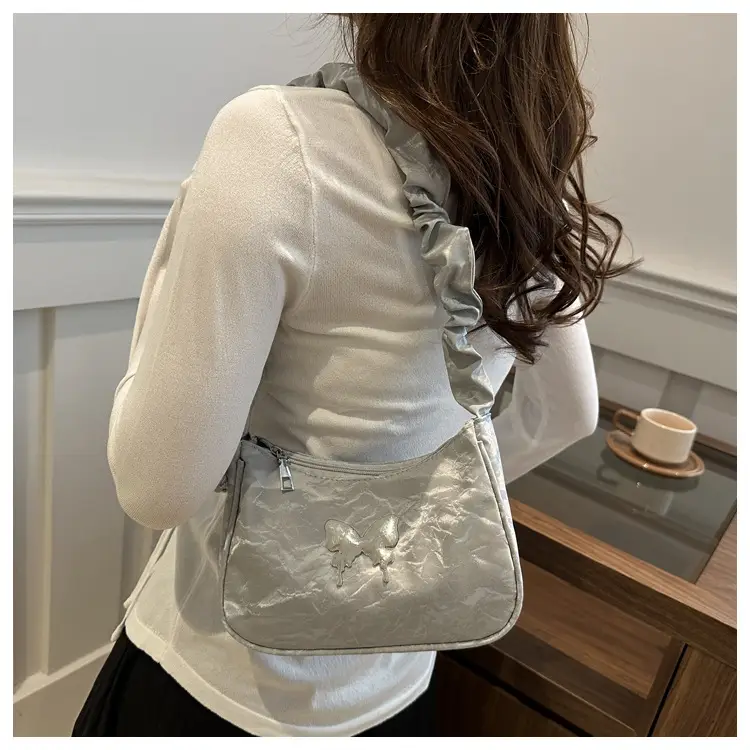 2024 Butterfly Design Shoulder Bag White — feature 14