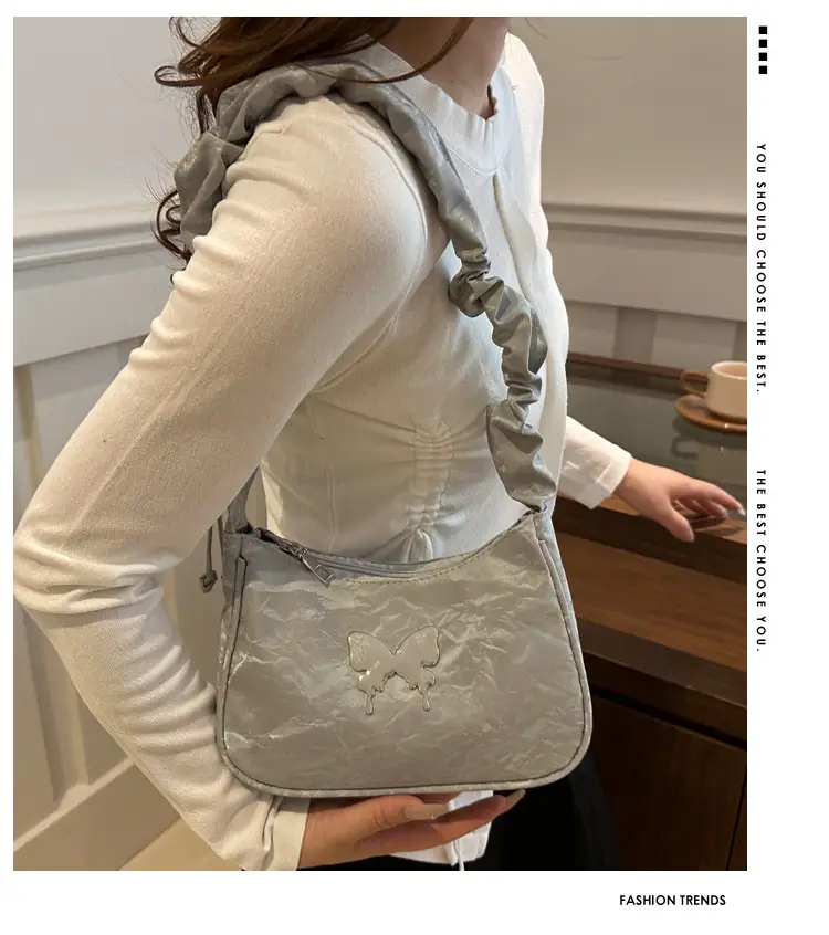 2024 Butterfly Design Shoulder Bag White — feature 2