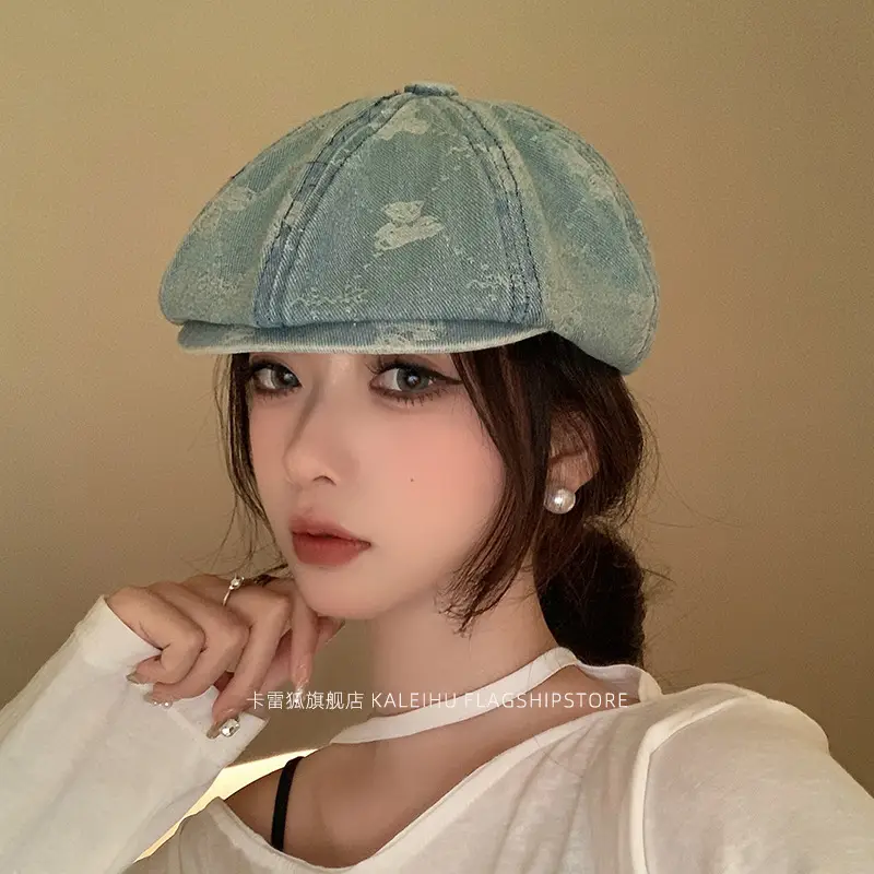 Japanese Style Denim Bear Hat for Women - Image 4