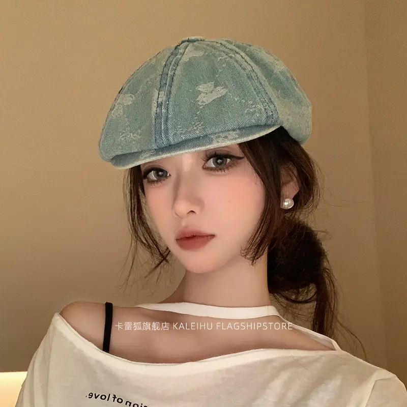 Japanese Style Denim Bear Hat for Women - Image 6