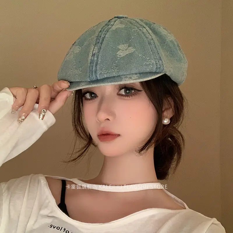 Japanese Style Denim Bear Hat for Women - Image 7