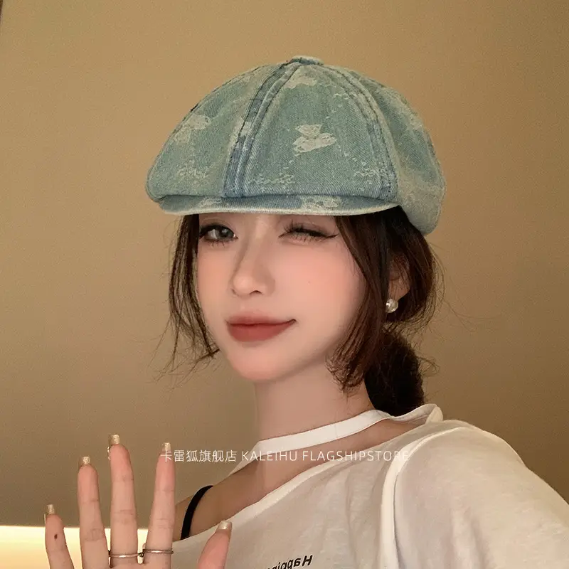 Japanese Style Denim Bear Hat for Women - Image 8