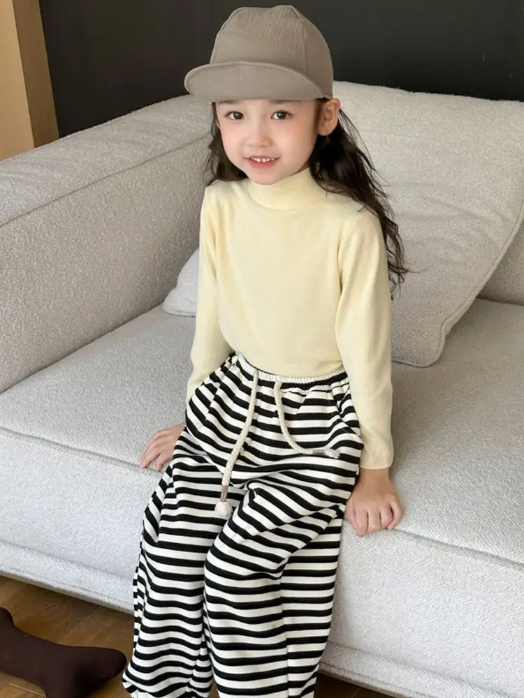 Girls Pink Long Sleeve Cashmere Shirt Set - Image 9